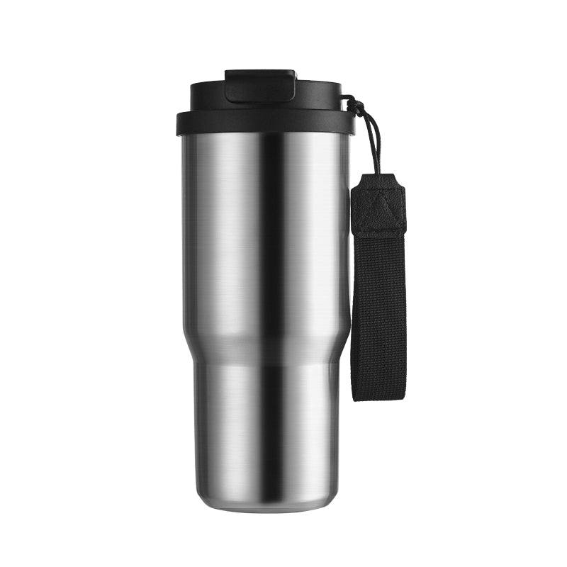HONGZHAN Stainless Steel Car Thermos, Wide Handle, Double Drinking Lid, Tea Brewing Compartment, Insulated Stainless Steel Water Bottle, Double-Layer Vacuum Stainless Steel Water Bottle