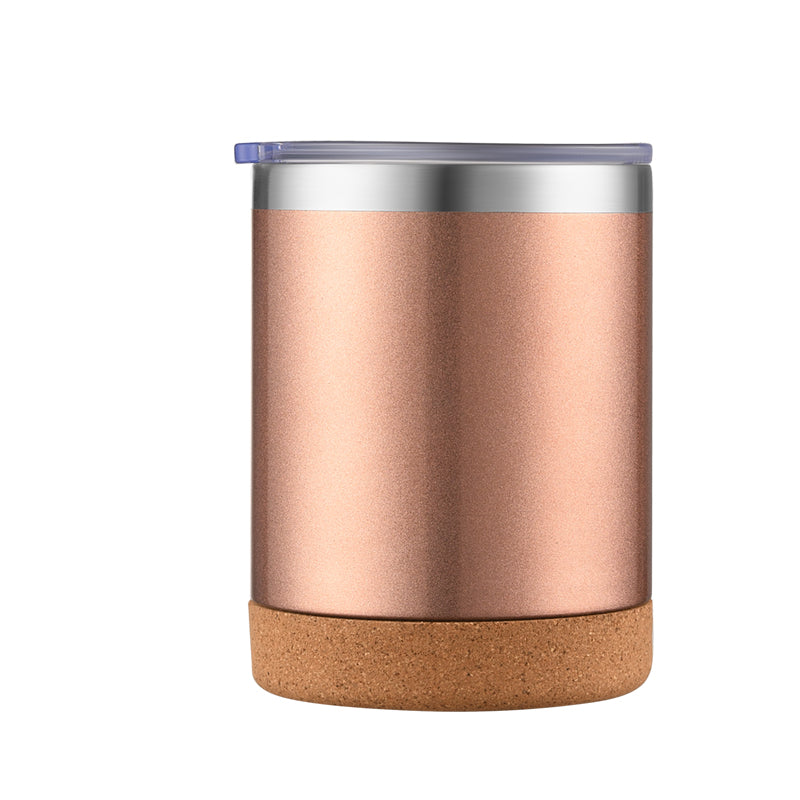 HONGZHAN Travel Cork-bottomed Coffee Cup Spill Proof Insulated Tumbler with Lid, Leak Proof Stainless Steel Vacuum Insulated Coffee Mug, Keeps Drinks Hot Up to 8 Hours, Cold for 12