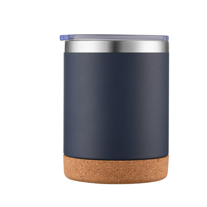 HONGZHAN Travel Cork-bottomed Coffee Cup Spill Proof Insulated Tumbler with Lid, Leak Proof Stainless Steel Vacuum Insulated Coffee Mug, Keeps Drinks Hot Up to 8 Hours, Cold for 12