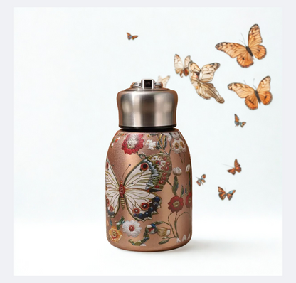 2025 New Chinese Style Chubby Ding Insulated Cup - Outdoor Portable with Handle, Pocket Cup, Car Cup with Printed Patterns   13oz