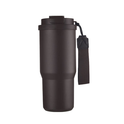 HONGZHAN Stainless Steel Car Thermos, Wide Handle, Double Drinking Lid, Tea Brewing Compartment, Insulated Stainless Steel Water Bottle, Double-Layer Vacuum Stainless Steel Water Bottle