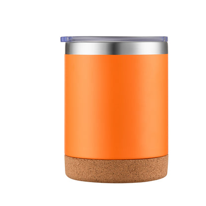 HONGZHAN Travel Cork-bottomed Coffee Cup Spill Proof Insulated Tumbler with Lid, Leak Proof Stainless Steel Vacuum Insulated Coffee Mug, Keeps Drinks Hot Up to 8 Hours, Cold for 12