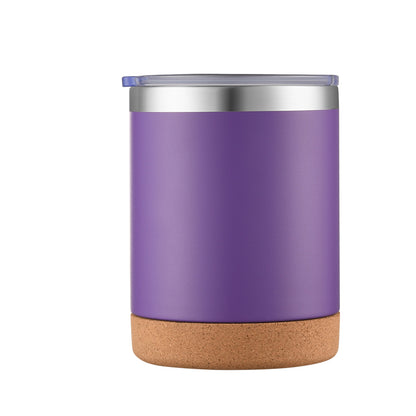 HONGZHAN Travel Cork-bottomed Coffee Cup Spill Proof Insulated Tumbler with Lid, Leak Proof Stainless Steel Vacuum Insulated Coffee Mug, Keeps Drinks Hot Up to 8 Hours, Cold for 12