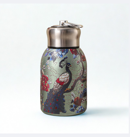 2025 New Chinese Style Chubby Ding Insulated Cup - Outdoor Portable with Handle, Pocket Cup, Car Cup with Printed Patterns   13oz