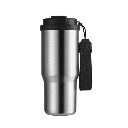 HONGZHAN Stainless Steel Car Thermos, Wide Handle, Double Drinking Lid, Tea Brewing Compartment, Insulated Stainless Steel Water Bottle, Double-Layer Vacuum Stainless Steel Water Bottle