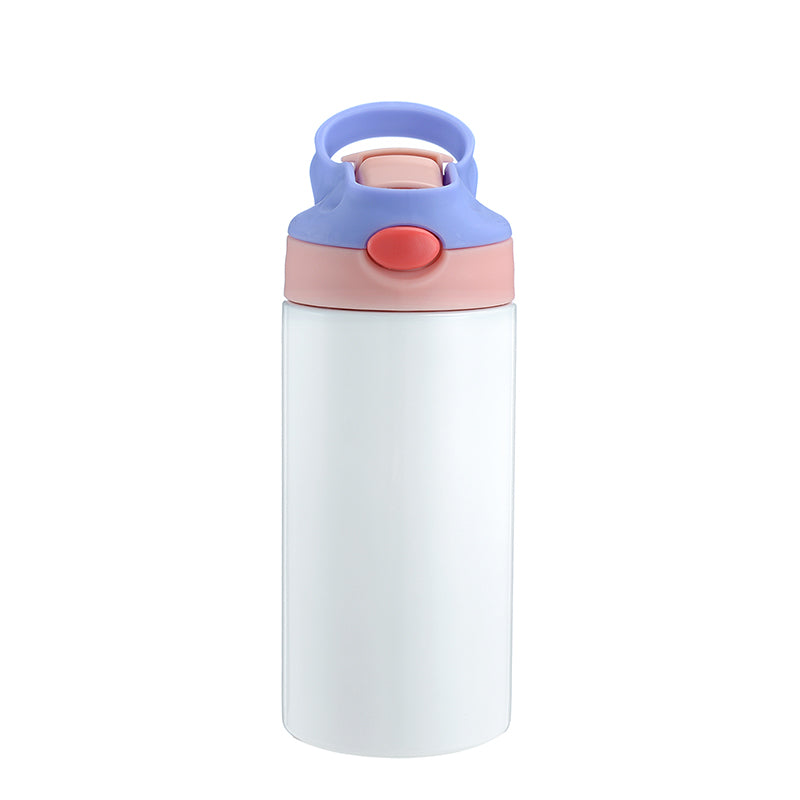 HONGZHAN Sublimation Blank Stainless Steel water bottle 12 OZ Straight Stainless Steel Insulated Tumblers Different Color Splash-Proof Lid Shatterproof Water Cup