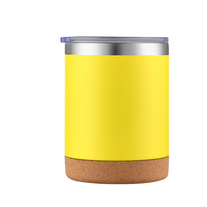 HONGZHAN Travel Cork-bottomed Coffee Cup Spill Proof Insulated Tumbler with Lid, Leak Proof Stainless Steel Vacuum Insulated Coffee Mug, Keeps Drinks Hot Up to 8 Hours, Cold for 12