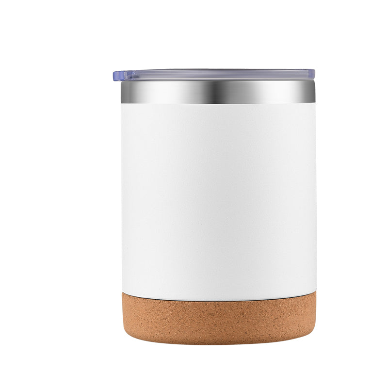 HONGZHAN Travel Cork-bottomed Coffee Cup Spill Proof Insulated Tumbler with Lid, Leak Proof Stainless Steel Vacuum Insulated Coffee Mug, Keeps Drinks Hot Up to 8 Hours, Cold for 12