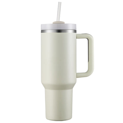 HONGZHAN 40 oz Tumbler with Handle and Straw Stainless Steel Vacuum Insulated Water Bottle for Hot or Cold Beverages Cup Holder Friendly Coffee Mug with Lid Gift for Women&Men