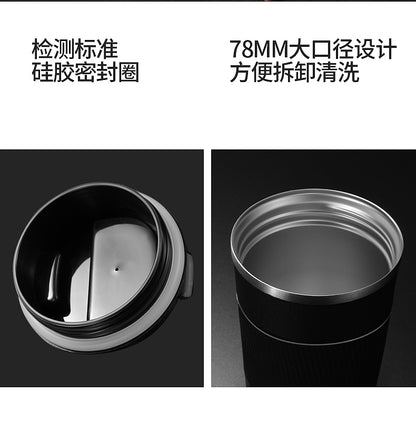 HONGZHAN Travel Coffee Mug Spill Proof Leakproof 12 and 17 oz Insulated Coffee Mug with Screw Lid, Stainless Steel Vacuum Tumbler Reusable Thermal Coffee Cup to go for Hot and Cold Drinks