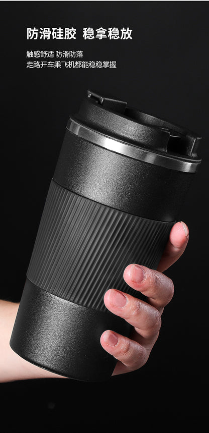HONGZHAN Travel Coffee Mug Spill Proof Leakproof 12 and 17 oz Insulated Coffee Mug with Screw Lid, Stainless Steel Vacuum Tumbler Reusable Thermal Coffee Cup to go for Hot and Cold Drinks
