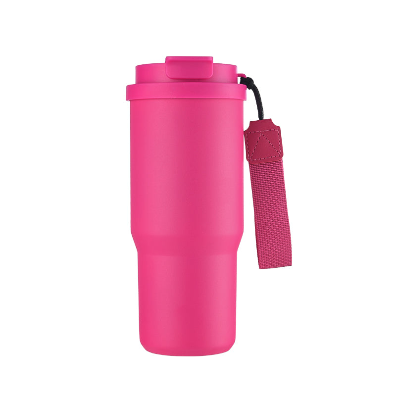 HONGZHAN Stainless Steel Car Thermos, Wide Handle, Double Drinking Lid, Tea Brewing Compartment, Insulated Stainless Steel Water Bottle, Double-Layer Vacuum Stainless Steel Water Bottle