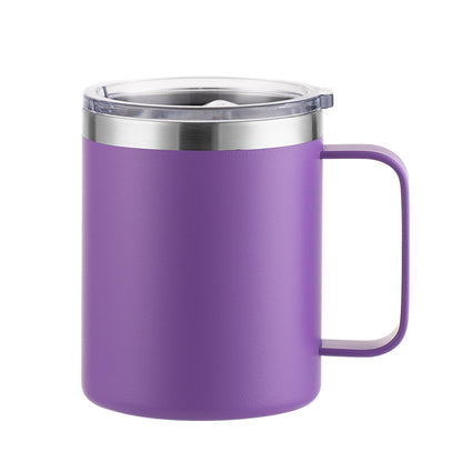 12oz Stainless Steel Insulated Coffee Mug with Handle, Double Wall Vacuum Travel Mug, Tumbler Cup with Sliding Lid
