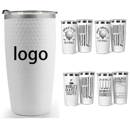 HONGZHAN 20oz Triple Insulated Highball Tumbler with Lid, Dishwasher Safe, Double Wall, and Vacuum Sealed Travel Coffee Mug Tumbler in Golf Ball with Golf Ball Textured Frame