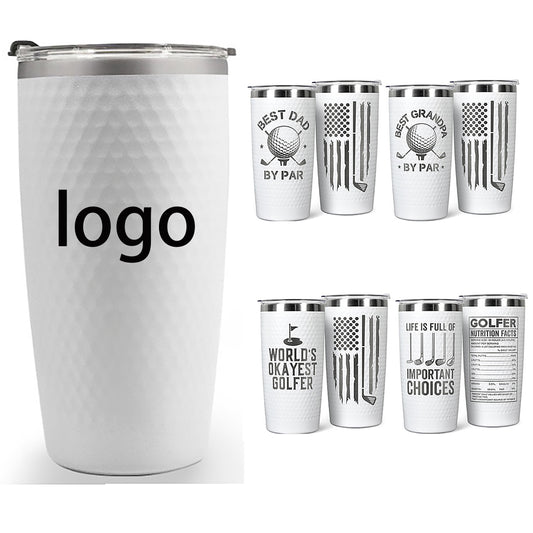 HONGZHAN 20oz Triple Insulated Highball Tumbler with Lid, Dishwasher Safe, Double Wall, and Vacuum Sealed Travel Coffee Mug Tumbler in Golf Ball with Golf Ball Textured Frame