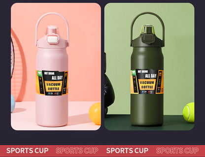 HONGZHAN 26/33/40/50oz Insulated Water Bottle With Straw and Leakproof Lid, BPA Free Stainless Steel Wide Mouth Sports Water Bottle Cup With Portable Handle Double Wall Vacuum Keep Cold and Hot