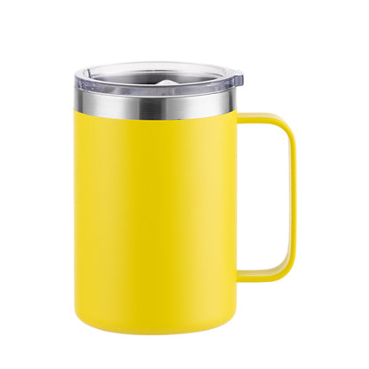 HONGZHAN 16oz Stainless Steel Insulated Coffee Mug with Handle, Double Wall Vacuum Travel Mug, Tumbler Cup with Sliding Lid