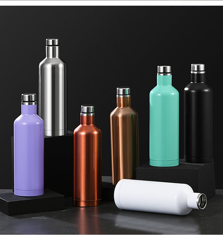 HONGZHAN Classic Canteen Insulated Tumbler, Gloss White, 17 oz – Reusable Water Bottle Keeps Beverages Cold for 25 Hours & Hot 12 Hours – Cupholder Friendly Tumbler with Screw-On Cap