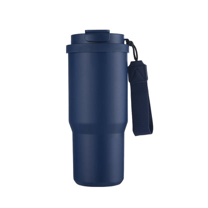 HONGZHAN Stainless Steel Car Thermos, Wide Handle, Double Drinking Lid, Tea Brewing Compartment, Insulated Stainless Steel Water Bottle, Double-Layer Vacuum Stainless Steel Water Bottle