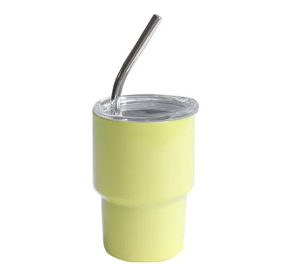 HONGZHAN 3 oz Mini Tumbler Shot Glass with Straw and Lid Colored Stainless Steel Sublimation Tumblers Cute Double Wall Vacuum Insulated Cups for Party Whiskey Bar Cocktai