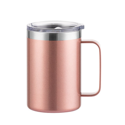 HONGZHAN 16oz Stainless Steel Insulated Coffee Mug with Handle, Double Wall Vacuum Travel Mug, Tumbler Cup with Sliding Lid