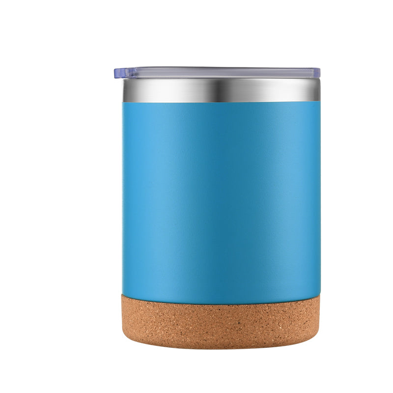 HONGZHAN Travel Cork-bottomed Coffee Cup Spill Proof Insulated Tumbler with Lid, Leak Proof Stainless Steel Vacuum Insulated Coffee Mug, Keeps Drinks Hot Up to 8 Hours, Cold for 12