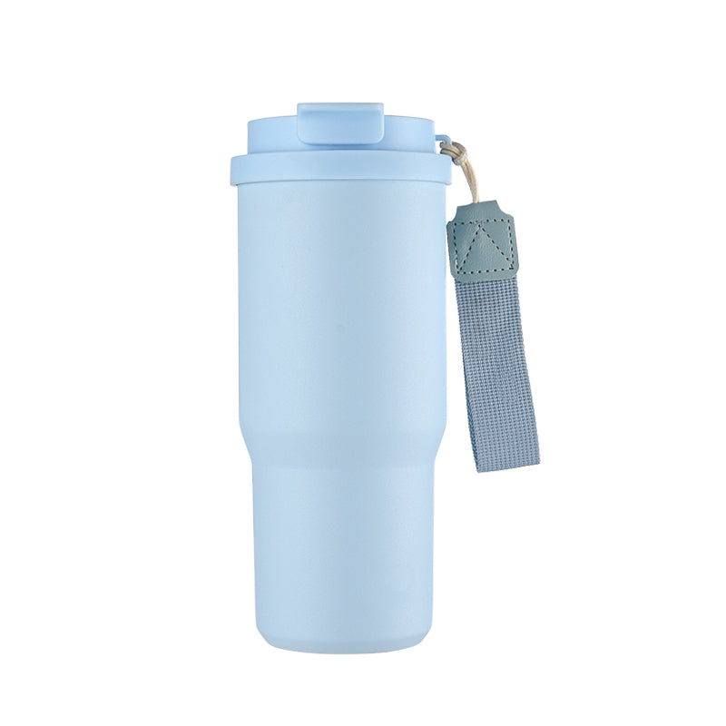 HONGZHAN Stainless Steel Car Thermos, Wide Handle, Double Drinking Lid, Tea Brewing Compartment, Insulated Stainless Steel Water Bottle, Double-Layer Vacuum Stainless Steel Water Bottle