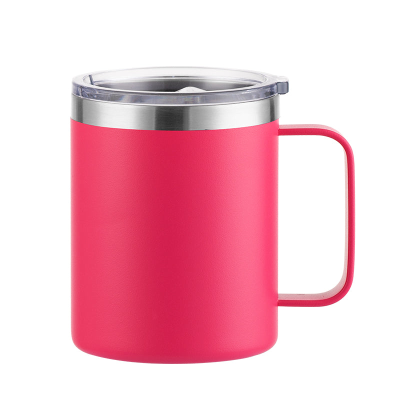 12oz Stainless Steel Insulated Coffee Mug with Handle, Double Wall Vacuum Travel Mug, Tumbler Cup with Sliding Lid