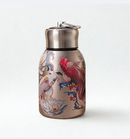 2025 New Chinese Style Chubby Ding Insulated Cup - Outdoor Portable with Handle, Pocket Cup, Car Cup with Printed Patterns   13oz