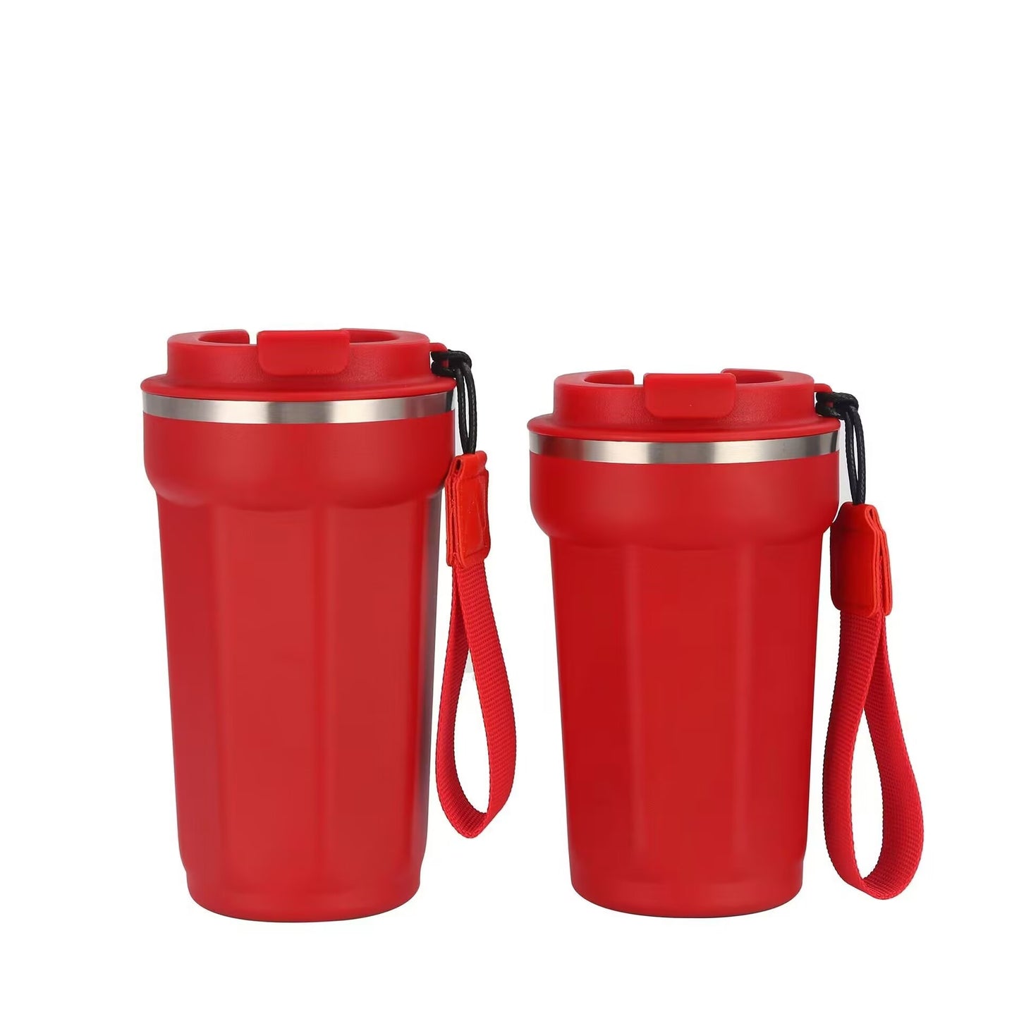 Coffee Travel Mug Spill Proof With Lid，Insulated Coffee Mug With Rope,Stainless Steel Tumbler Cups,Thermos for Hot and Cold Drink 12.6oz/16.6oz 380ml/500ml