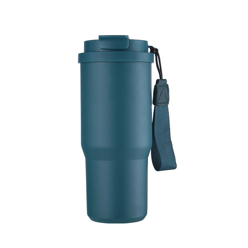 HONGZHAN Stainless Steel Car Thermos, Wide Handle, Double Drinking Lid, Tea Brewing Compartment, Insulated Stainless Steel Water Bottle, Double-Layer Vacuum Stainless Steel Water Bottle