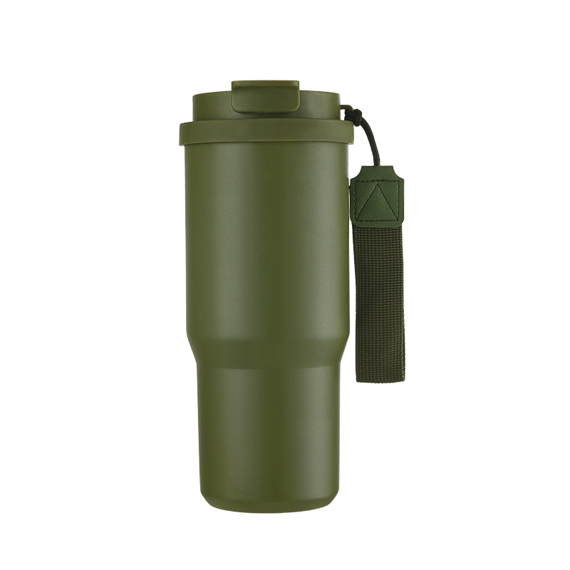 HONGZHAN Stainless Steel Car Thermos, Wide Handle, Double Drinking Lid, Tea Brewing Compartment, Insulated Stainless Steel Water Bottle, Double-Layer Vacuum Stainless Steel Water Bottle