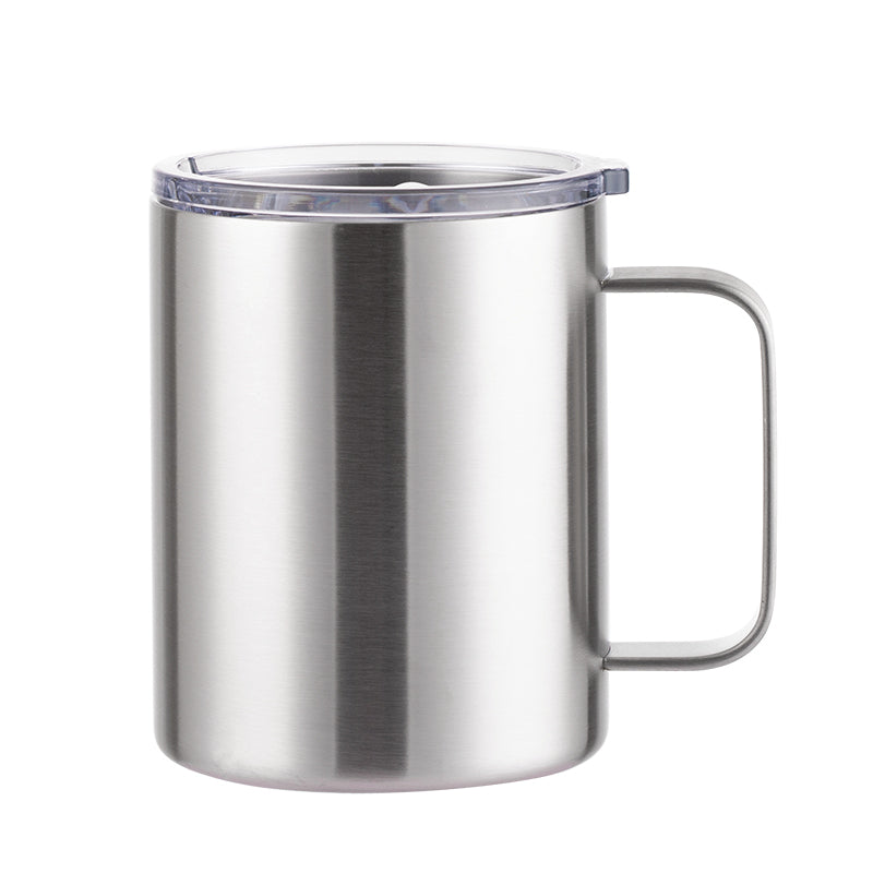 12oz Stainless Steel Insulated Coffee Mug with Handle, Double Wall Vacuum Travel Mug, Tumbler Cup with Sliding Lid