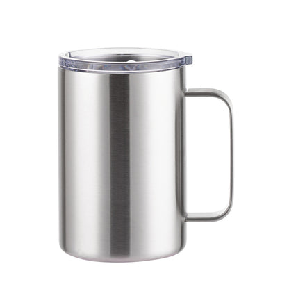 HONGZHAN 16oz Stainless Steel Insulated Coffee Mug with Handle, Double Wall Vacuum Travel Mug, Tumbler Cup with Sliding Lid