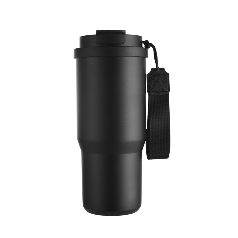 HONGZHAN Stainless Steel Car Thermos, Wide Handle, Double Drinking Lid, Tea Brewing Compartment, Insulated Stainless Steel Water Bottle, Double-Layer Vacuum Stainless Steel Water Bottle