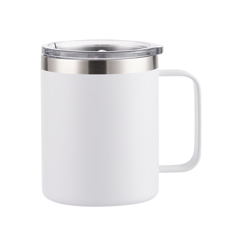 12oz Stainless Steel Insulated Coffee Mug with Handle, Double Wall Vacuum Travel Mug, Tumbler Cup with Sliding Lid