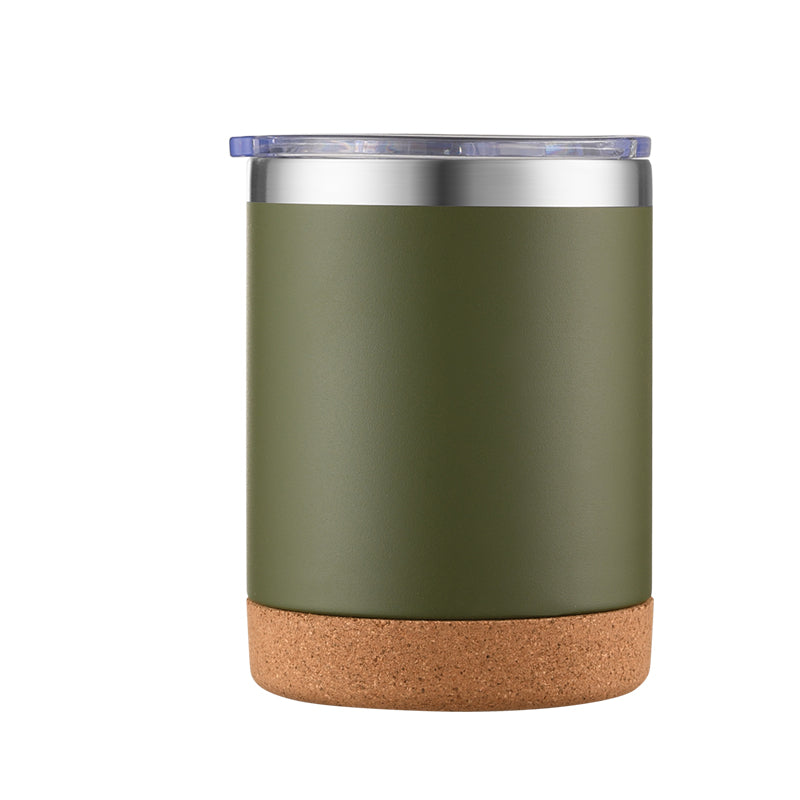 HONGZHAN Travel Cork-bottomed Coffee Cup Spill Proof Insulated Tumbler with Lid, Leak Proof Stainless Steel Vacuum Insulated Coffee Mug, Keeps Drinks Hot Up to 8 Hours, Cold for 12