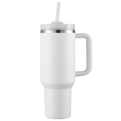 HONGZHAN 40 oz Tumbler with Handle and Straw Stainless Steel Vacuum Insulated Water Bottle for Hot or Cold Beverages Cup Holder Friendly Coffee Mug with Lid Gift for Women&Men