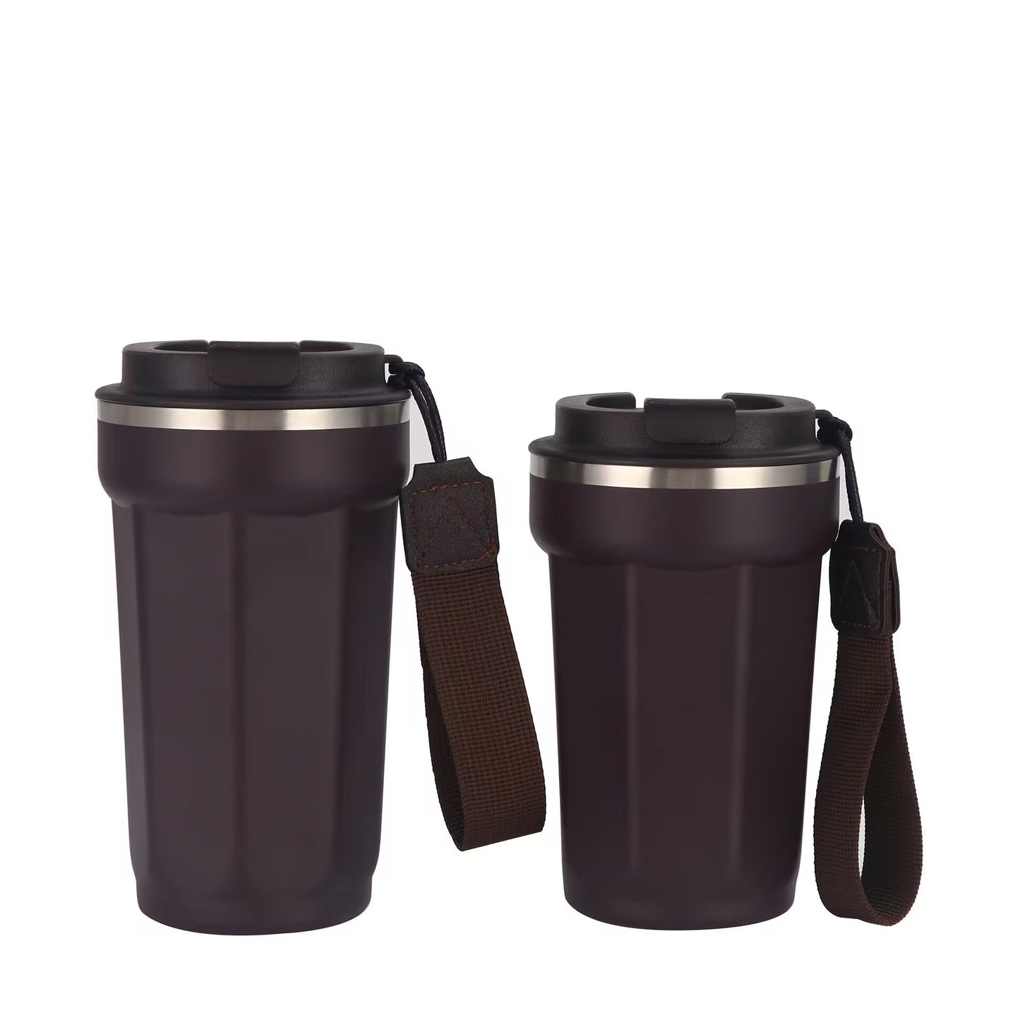 Coffee Travel Mug Spill Proof With Lid，Insulated Coffee Mug With Rope,Stainless Steel Tumbler Cups,Thermos for Hot and Cold Drink 12.6oz/16.6oz 380ml/500ml