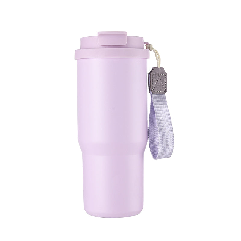 HONGZHAN Stainless Steel Car Thermos, Wide Handle, Double Drinking Lid, Tea Brewing Compartment, Insulated Stainless Steel Water Bottle, Double-Layer Vacuum Stainless Steel Water Bottle