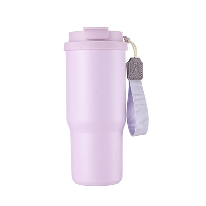 HONGZHAN Stainless Steel Car Thermos, Wide Handle, Double Drinking Lid, Tea Brewing Compartment, Insulated Stainless Steel Water Bottle, Double-Layer Vacuum Stainless Steel Water Bottle