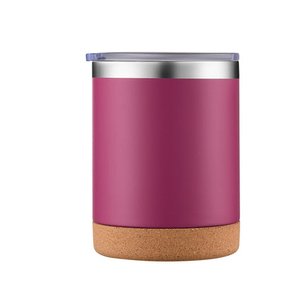 HONGZHAN Travel Cork-bottomed Coffee Cup Spill Proof Insulated Tumbler with Lid, Leak Proof Stainless Steel Vacuum Insulated Coffee Mug, Keeps Drinks Hot Up to 8 Hours, Cold for 12