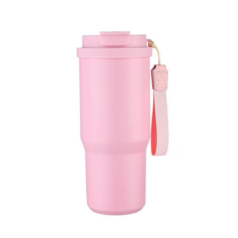 HONGZHAN Stainless Steel Car Thermos, Wide Handle, Double Drinking Lid, Tea Brewing Compartment, Insulated Stainless Steel Water Bottle, Double-Layer Vacuum Stainless Steel Water Bottle
