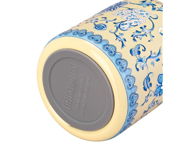 2025 New Chinese Style Chubby Ding Insulated Cup - Outdoor Portable with Handle, Pocket Cup, Car Cup with Printed Patterns   13oz