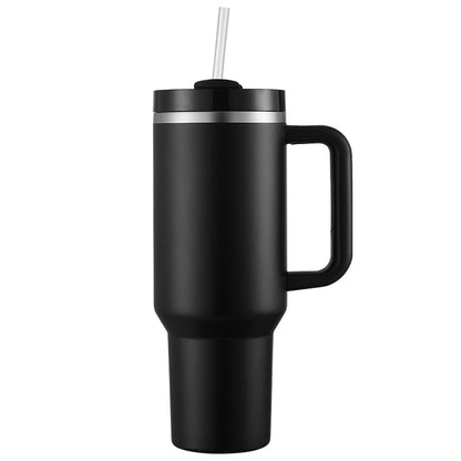 HONGZHAN 40 oz Tumbler with Handle and Straw Stainless Steel Vacuum Insulated Water Bottle for Hot or Cold Beverages Cup Holder Friendly Coffee Mug with Lid Gift for Women&Men