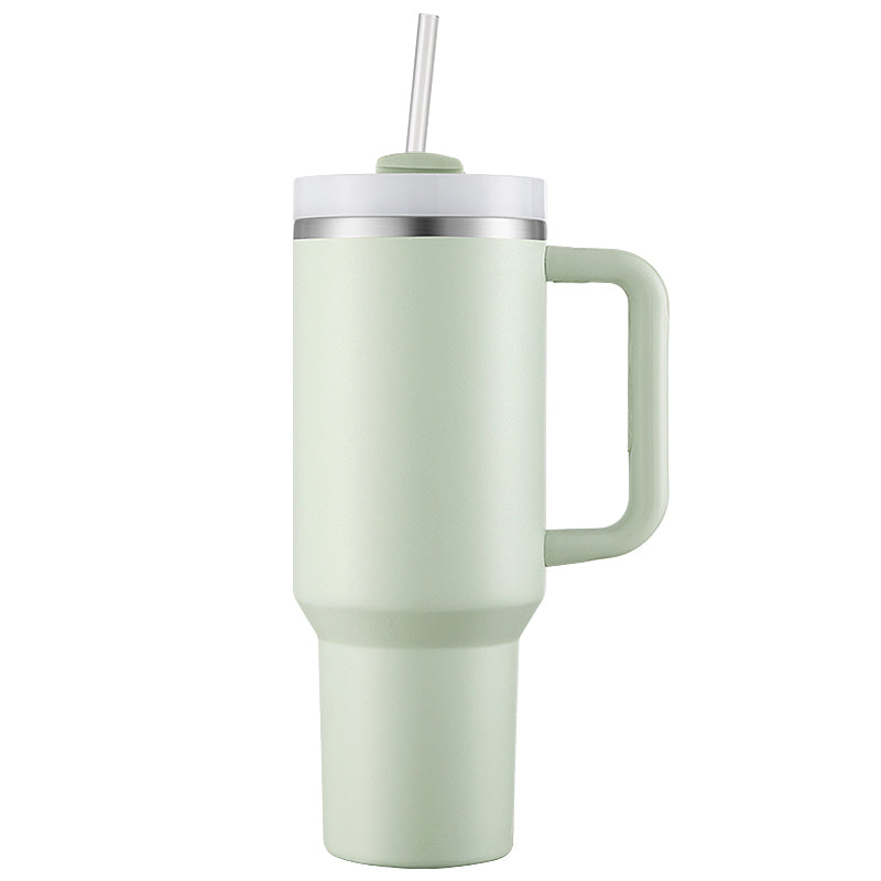 HONGZHAN 40 oz Tumbler with Handle and Straw Stainless Steel Vacuum Insulated Water Bottle for Hot or Cold Beverages Cup Holder Friendly Coffee Mug with Lid Gift for Women&Men