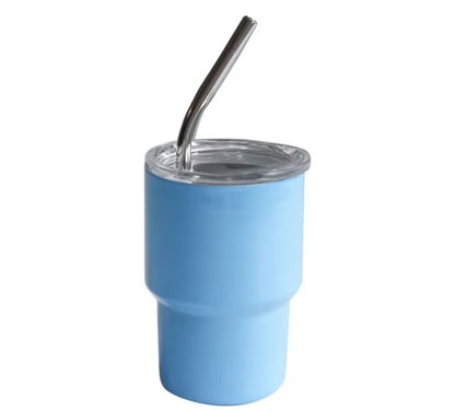 HONGZHAN 3 oz Mini Tumbler Shot Glass with Straw and Lid Colored Stainless Steel Sublimation Tumblers Cute Double Wall Vacuum Insulated Cups for Party Whiskey Bar Cocktai