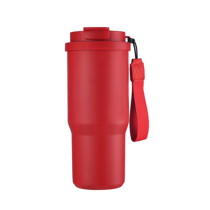 HONGZHAN Stainless Steel Car Thermos, Wide Handle, Double Drinking Lid, Tea Brewing Compartment, Insulated Stainless Steel Water Bottle, Double-Layer Vacuum Stainless Steel Water Bottle