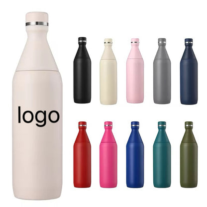 HONGZHAN All Day Slim Bottle 20 oz | Leakproof Twist on Lid | Slim Design for Travel and Gym | Insulated Stainless Steel Water Bottle | BPA-Free