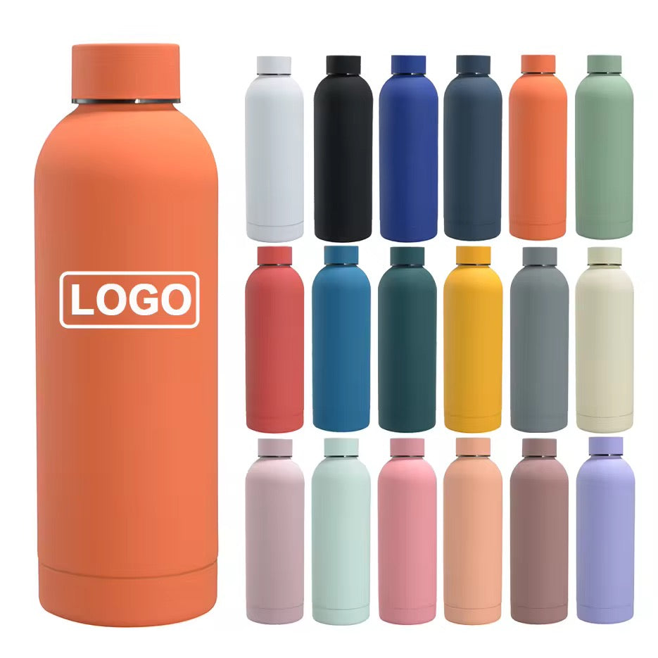 HONGZHAN 12/17/25/33oz Stainless Steel Insulated Narrow Mouth Sports Water Bottle, Double wall Cola Shape Vacuum flask, American Small Mouth Double Layer Insulation Cup Outdoor Sports Multi Color Simple Water Cup